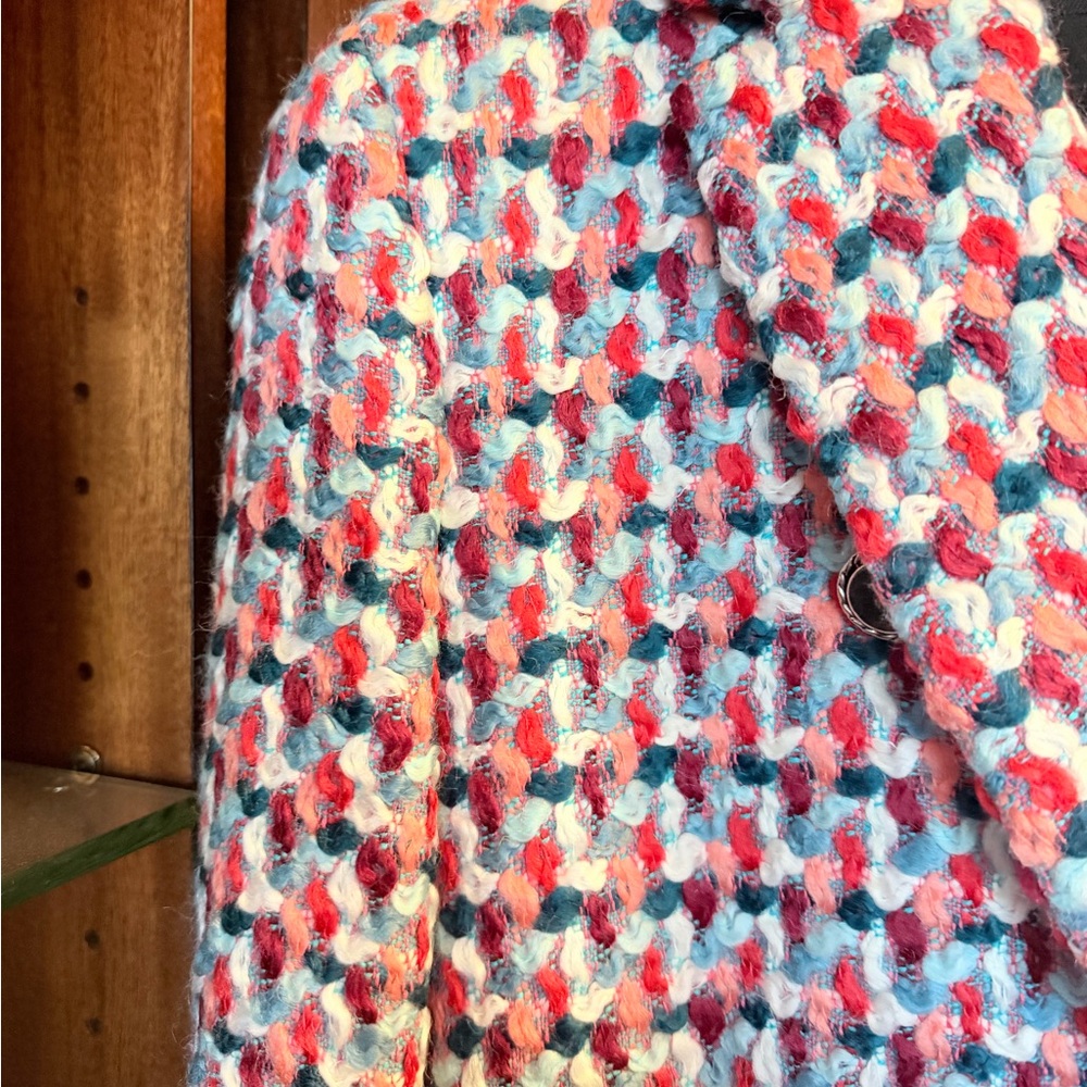 MSGM Pink Multi Tweed Long Maxi Coat - Picture 4 of 14